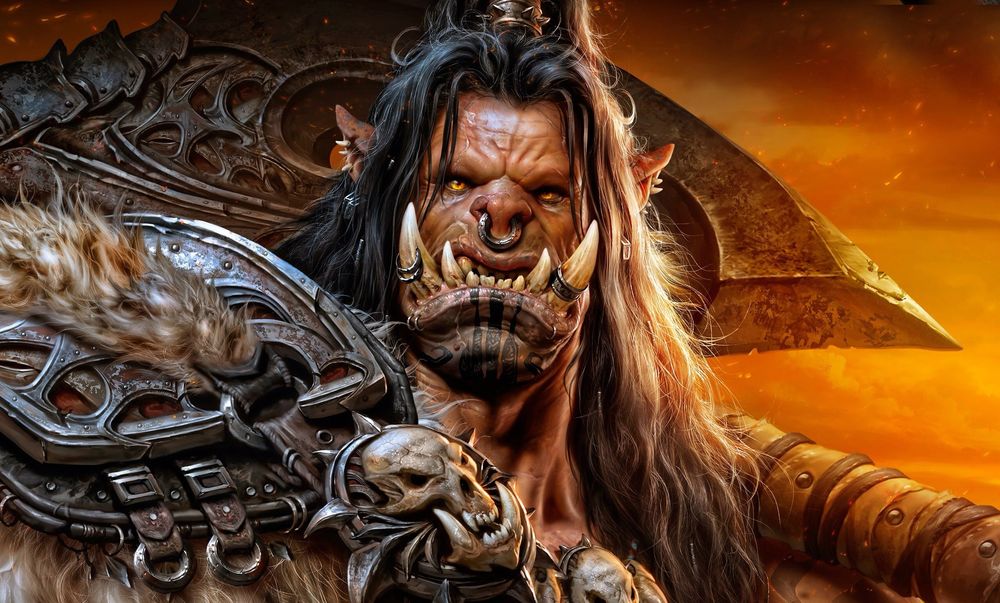 Обои для рабочего стола Grommash Grom Hellscream / Громмаш Гром Адский Крик, арт к игре World of Warcraft / Мир военного ремесла, by Wei Wang
