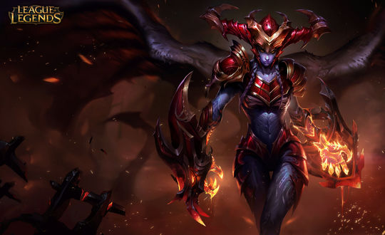 Обои на рабочий стол Shyvana / Шивана, из игры League of Legends / Лига Легенд, by Chengwei Pan
