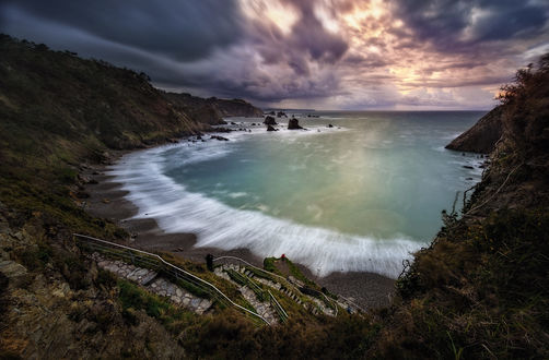 Обои на рабочий стол Playa Del Silencio / Плайя-дель-Силенсио, север Испании, фотограф David Alvarez Velicia