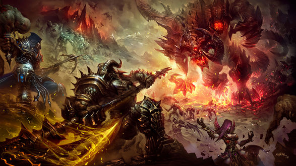 Обои на рабочий стол Эпическая битва, арт к игре Diablo III: Reaper of Souls / Diablo III:Жнец душ, by KEKSE0719