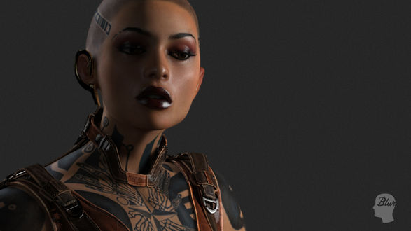 Обои на рабочий стол Хладнокровная убийца Jack / Джек, песонаж игры Mass Effect 2, by Sze Jones