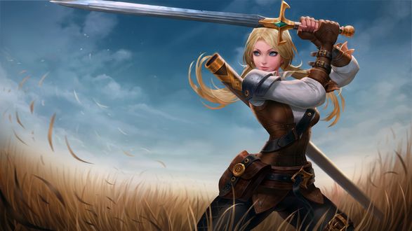 Обои на рабочий стол Девушка-воин Butterfly / Бабочка с мечом, персонаж игры Arena of Valor / Арена Доблести
