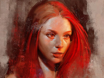 Обои на рабочий стол Рыжеволосая Madeline, by Justine Florentino