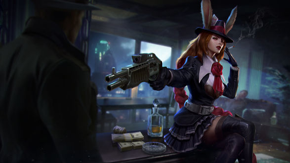 Обои на рабочий стол Hitman Gwen / Наемная убийца Гвен, персонаж игры Vainglory / Тщеславие, by Mushk Rizvi