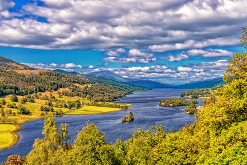 Обои на рабочий стол Панорама природного пейзажа, Scotland / Шотландия, by Tama66