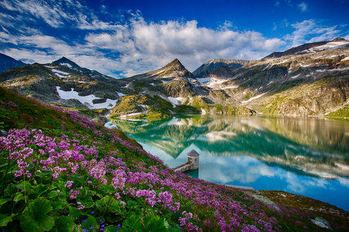 Обои на рабочий стол Раннее утро в Weibseeglacier - Австрия, фотограф Achim Thomae