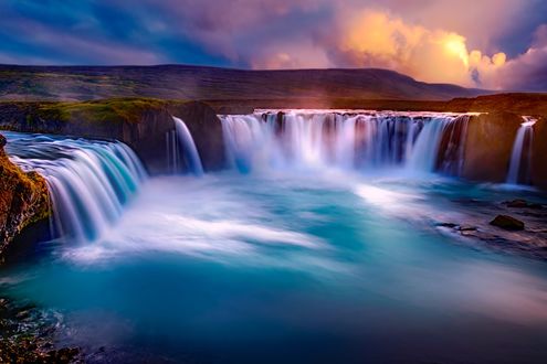 Обои на рабочий стол Водопад Godafoss, Iceland / Годафосс, Исландия, by 12019