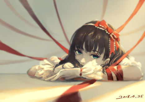 Обои на рабочий стол Грустная Kagiyama Hina из игры Touhou Project / Проект Восток, by Fez