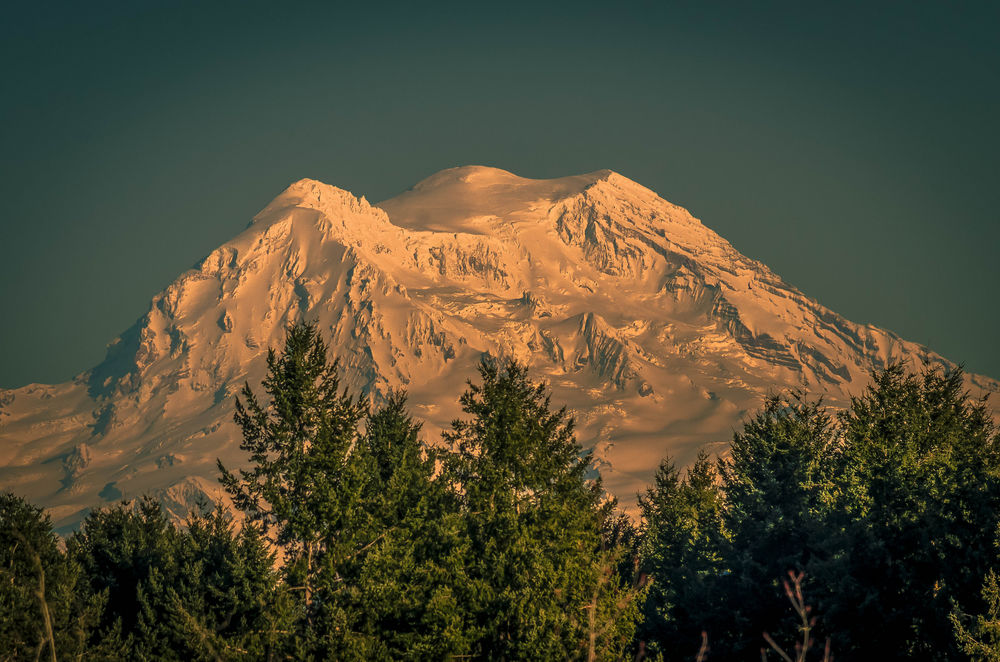 Обои для рабочего стола Mount Rainier / гора Рейнир на закате, фотограф Arun Rohila