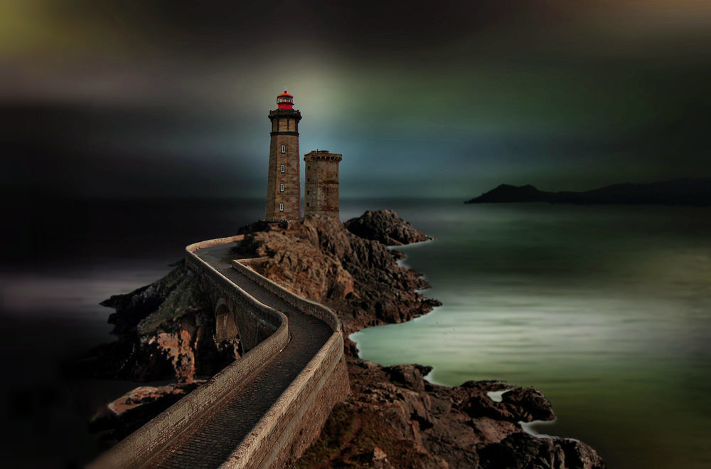 Обои для рабочего стола Маяк в Brittany, France / Бретани, Франция, фотограф roland lenert