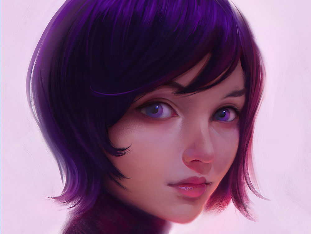 Обои для рабочего стола Девушка со стрижкой, by Mandy Jurgens