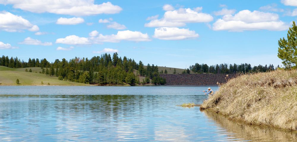 Обои для рабочего стола Панорама озера Дирфилд, Южная Дакота / Deerfield lake, South Dakota, by Ss. Record