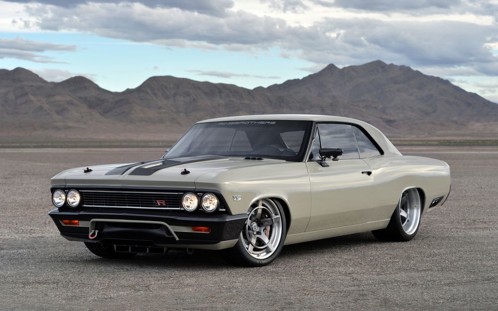 Обои для рабочего стола Автомобиль Chevrolet Chevelle 1966 от тюнинг-ателье Ringbrothers на фоне гор