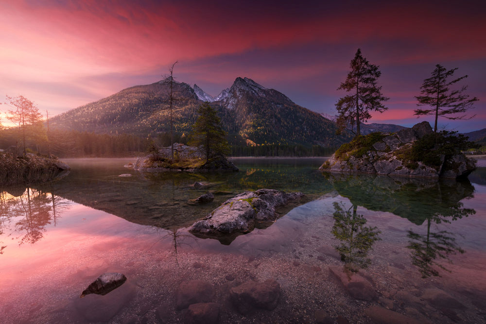 Обои для рабочего стола Озеро у гор, Bavaria / Бавария, фотограф Д°lhan Eroglu