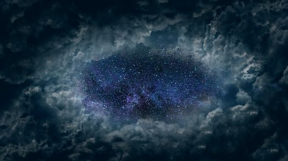 Обои на рабочий стол Звездное небо сквозь тучи, by Gerd Altmann