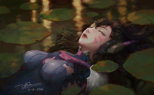 Обои на рабочий стол Персонаж D. Va Hana Song / Ханна Сон из игры Overwatch / Дозор, by letrongdao