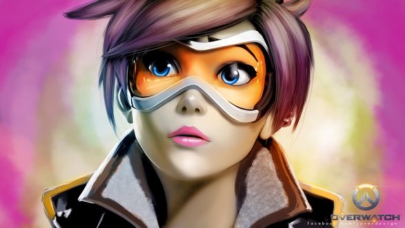 Обои на рабочий стол Персонаж Tracer / Трейсер из игры Overwatch / Дозор
