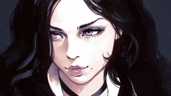 Обои на рабочий стол Yennefer of Vengerberg / Йенифер из Венгерберга, из игры The Witcher / Ведьмак, художник Ilya Kuvshinov