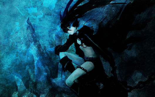 Обои на рабочий стол Black Rock Shooter / Стрелок Черной Скалы из одноименного аниме, автор Shigemitsubaki