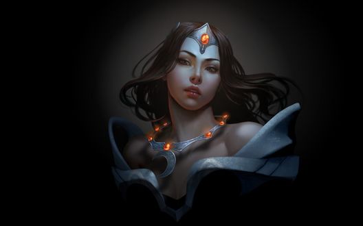 Обои на рабочий стол Mirana / Мирана - персонаж игры Дота 2 / Dota 2, art by Ina Wong