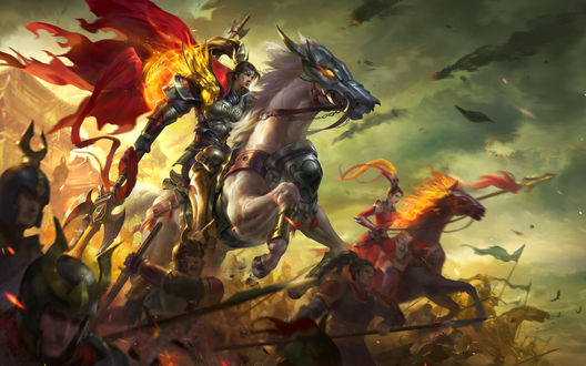 Обои на рабочий стол Полководец эпохи Троецарствия Zhao Yun / Чжао Юнь, by Mali Wang