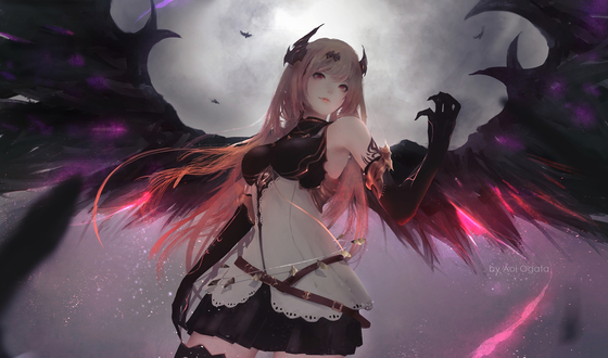 Обои на рабочий стол Dark Angel Olivia / Темный Ангел Оливия, из игры Granblue Fantasy, by Aoi Ogata