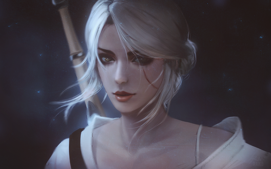 Обои на рабочий стол Cirilla / Цирилла из игры The Witcher 3: Wild Hunt / Ведьмак 3: Дикая Охота, by raikoart
