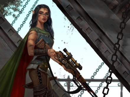 Обои на рабочий стол Elven sniper / Эльфийский снайпер, by NikitaNV
