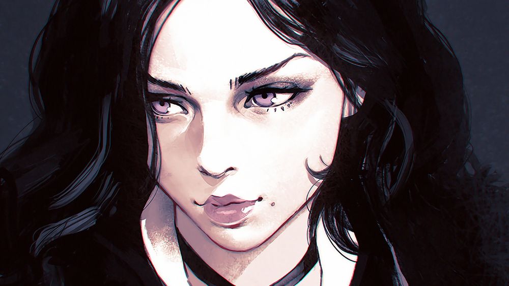 Обои для рабочего стола Yennefer of Vengerberg / Йенифер из Венгерберга, из игры The Witcher / Ведьмак, художник Ilya Kuvshinov