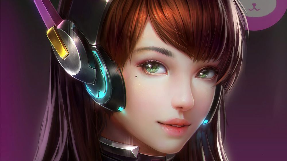Обои для рабочего стола D. VA Hana Song / Ханна Сон, из игры Overwatch / Дозор