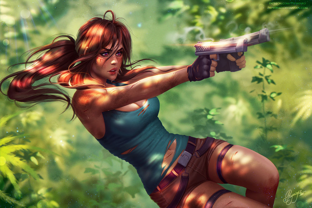 Обои для рабочего стола Lara Croft / Лара Крофт - персонаж игры Tomb Raider / Расхитительница гробниц, by Olga Narhova