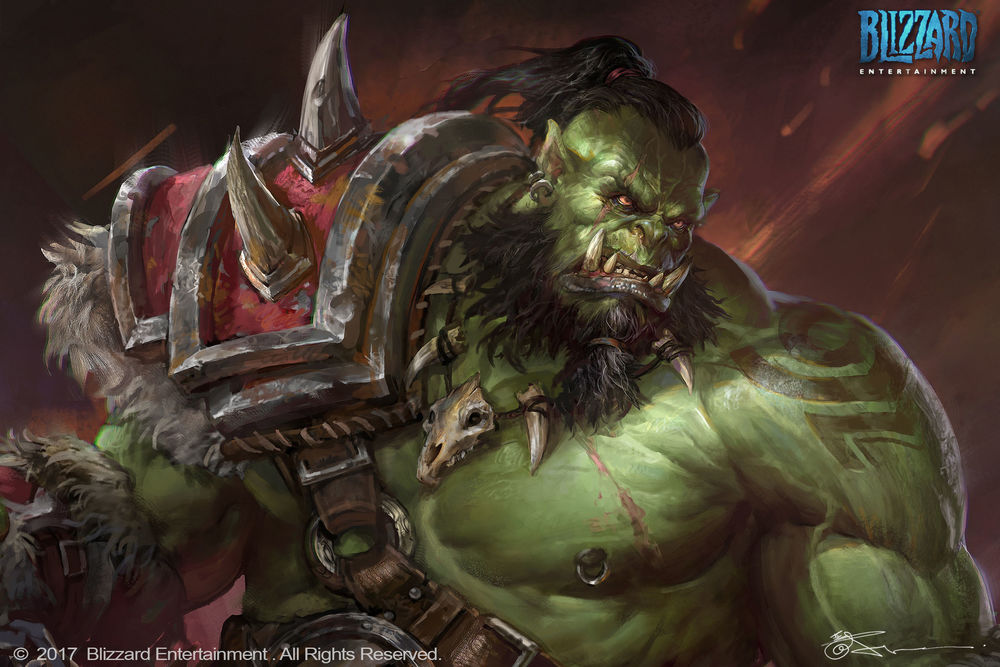 Обои для рабочего стола Orc / Орк, арт к игре World of Warcraft / Мир военного ремесла, by jeremy chong