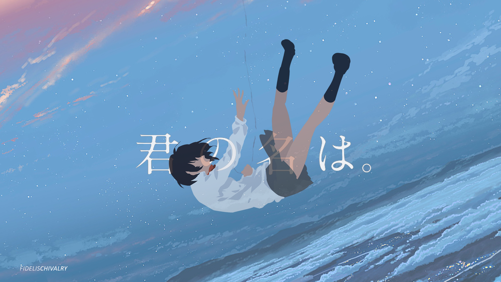 Обои для рабочего стола Mitsuha Miyamizu / Мицуха Миямизу из аниме Kimi no Na wa./Твое имя, by mochiFayy