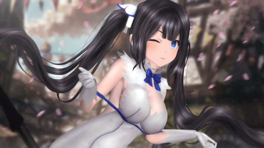 Обои для рабочего стола Hestia / Гестия из аниме Dungeon ni Deai wo Motomeru no wa Machigatteiru Darou ka / Может, я встречу тебя в подземелье, by sculp2
