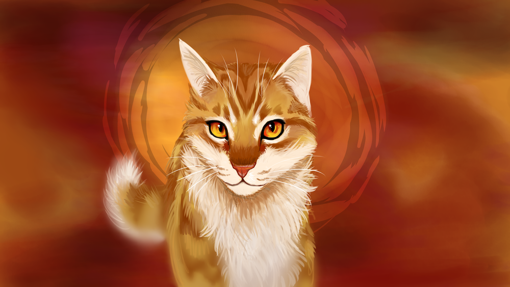 Обои для рабочего стола Кошка рыжего цвета, by m0zarts