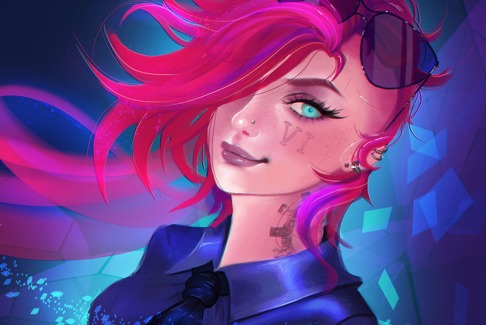 Обои для рабочего стола Vi / Ви из игры League of Legends / Лига Легенд, by Haeaswen