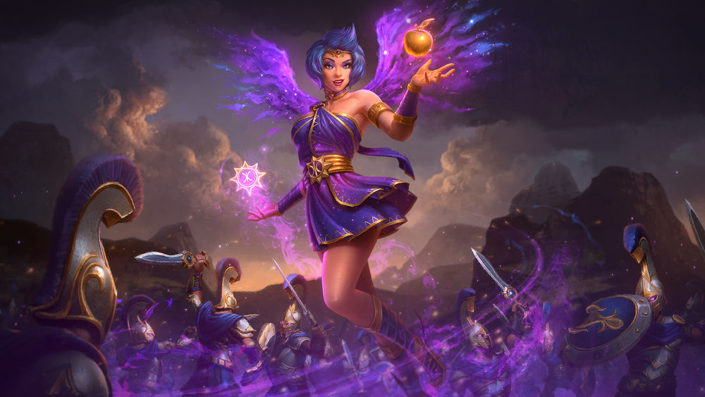 Обои для рабочего стола Богиня раздора Eris / Эрис, арт к игре Smite, by Andantonius