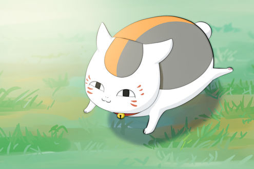 Обои на рабочий стол Nyanko-sensei / Нянко-сенсей из аниме Natsume’s Book of Friends / Natsume Yuujinchou / Тетрадь дружбы Нацумэ, by Yuichi Ito