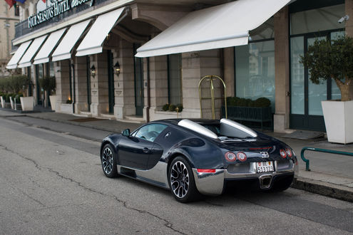 Обои на рабочий стол Bugatti Veyron 16. 4 Grand Sport на дороге, by JB