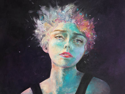 Обои на рабочий стол Девушка с разноцветными волосами, by Estelle Quillet