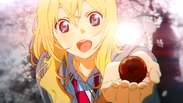 Обои на рабочий стол Kaori Miyazono / Каори Миязоно из аниме Shigatsu wa Kimi no Uso / Твоя апрельская ложь, by abenbag