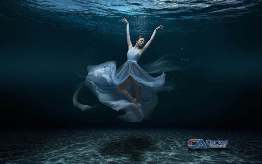 Обои на рабочий стол Балерина под водой, by Carlos Atelier2