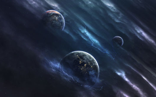 Обои на рабочий стол Планеты в космическом пространстве, by Vadim Sadovski