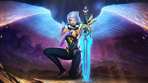 Обои на рабочий стол Riven / Ривэн из игры League of Legends / Лига Легенд, by domeano