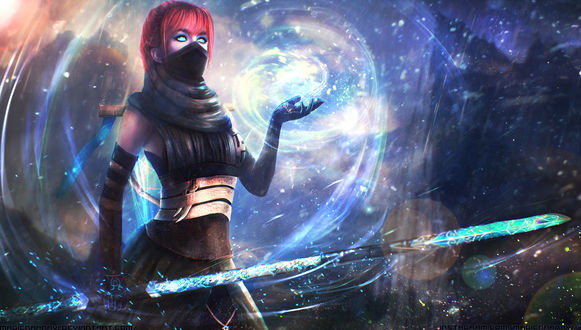 Обои на рабочий стол Zahara - Daredevil / Захара - Сорвиголова из игры Guild Wars 2 / Гильдия войн 2, by MagicnaAnavi
