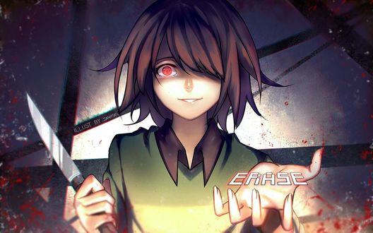 Обои на рабочий стол Chara / Чара из игры Undertale, by SaniiSan