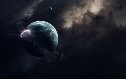 Обои на рабочий стол Планета в космическом пространстве, by Vadim Sadovski