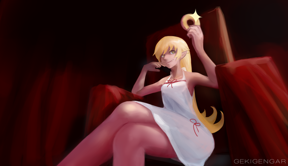 Обои на рабочий стол Oshino Shinobu / Синобу Осино из аниме Bakemonogatari / Истории монстров, by Gekigengar