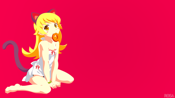 Обои на рабочий стол Oshino Shinobu / Осино Синобу из аниме Bakemonogatari / Истории монстров, by rosalyneres