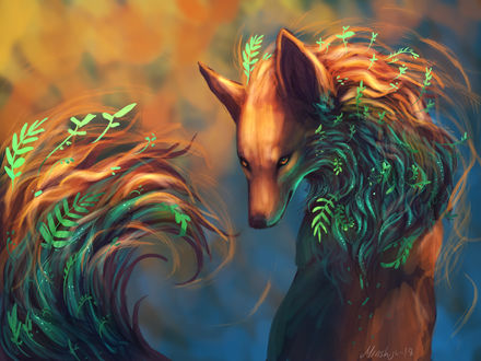 Обои на рабочий стол Фантастическая лиса, by Minea Juntura